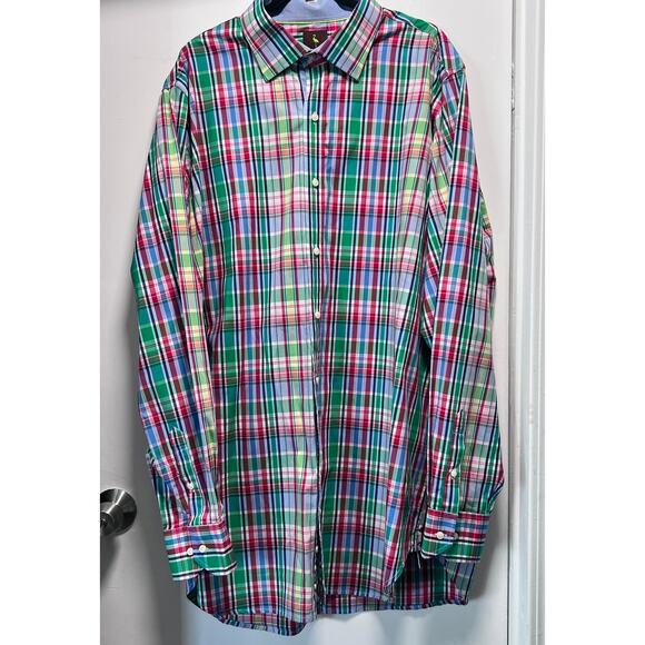 NWT TailorByrd Men’s 3XLT Shirt Multicolor Plaid Long Sleeve Button Big & Tall - Picture 1 of 10